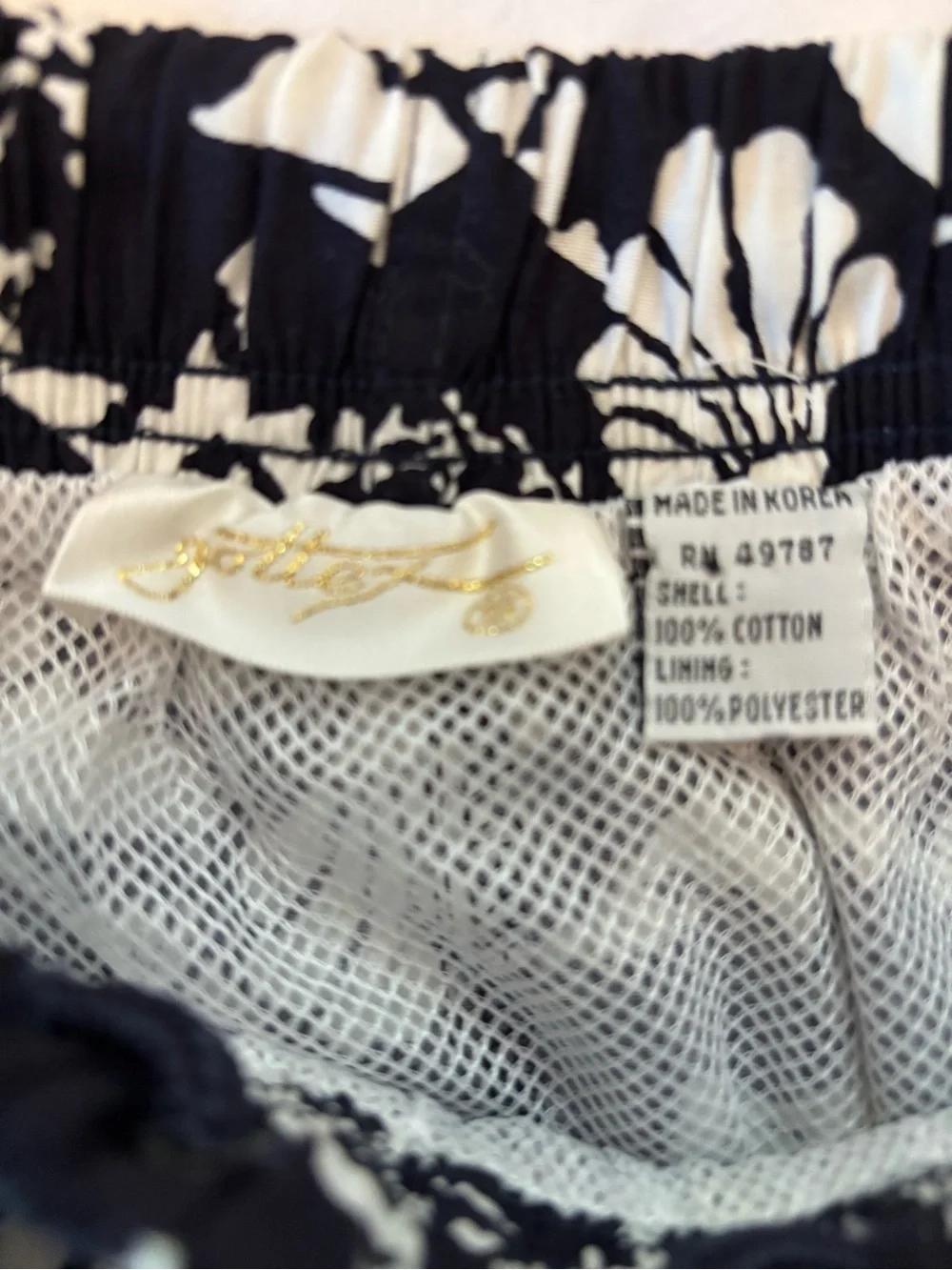 Vintage GOTTEX Men's Black and White Cotton Swim Trunks Small